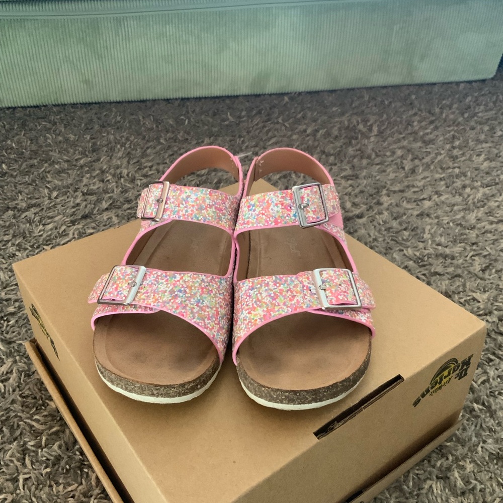 Cat & Jack Pink Multi Glitter Sandals